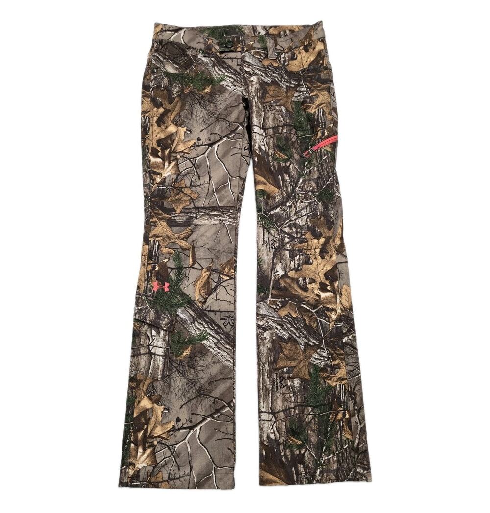 Under Armour Women's RealTree Xtra Camo Cargo Hunting Pants Size 8 Pink Unlined